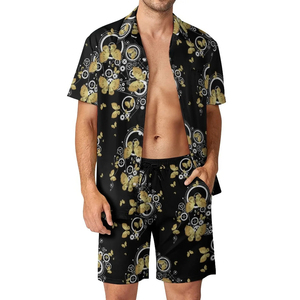 Ensemble décontracté pour homme, chemise à boutons et short assortis, vêtements de plage d'été, coupe décontractée, vêtements de plage - Product Image 3