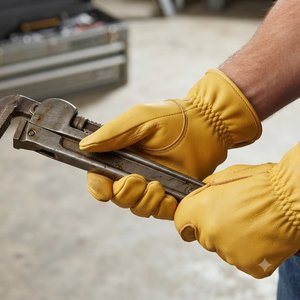 Heavy Duty Goat Grain Leather Safety <b>Gloves</b> for Industrial Construction for Working Driving Personal Protective <b>Gloves</b> - Product Image 5