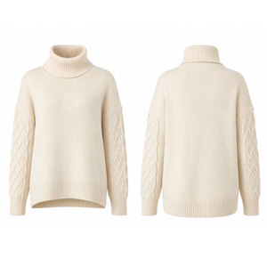 Suéter Casual de Invierno para Mujer, Cómodo y Transpirable, Tejido, con Logotipo Frontal, Corte Holgado, Calidad Premium, 100% Algodón/Lana - Product Image 1