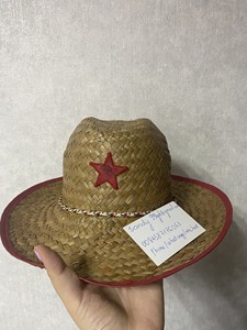 Boho Character Printed <b>Straw</b> Boater <b>Hat</b> Wide Brim Summer Beach Outdoor Sun Protection Unisex Adult Red Ribbon 3D Embroidery - Product Image 2