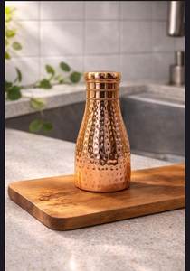 ขวดน้ำทองแดงลายคลื่นแบบตะวันออก พกพาสะดวกสำหรับการเดินทาง - Product Image 3