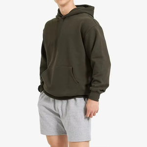 Sweat à capuche unisexe pour homme, coupe oversize, épaules tombantes, hiver, polyester/coton, écologique, grande capuche, tricoté, coupe-vent, imprimé - Product Image 3