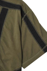 Camisetas de Manga Corta para Hombre, Diseño Nuevo, Color Verde Oliva, Paneles Geométricos, Algodón, Precio al por Mayor, Hechas en Pakistán - Product Image 3