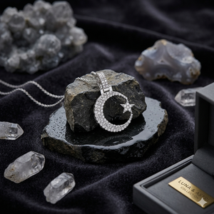 Pendentif de luxe en argent 925 avec charme lune et étoile en diamant naturel, thème islamique, bijou unisexe pour usage quotidien, pendentif VVS - Product Image 5