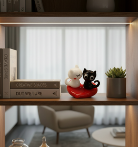 Decoración de Pareja de Gatos de Cristal Hecha a Mano, Bonito Pisapapeles de Animales de Cristal, Regalo Decorativo para el Hogar, Oficina o Salpicadero del Coche - Product Image 3