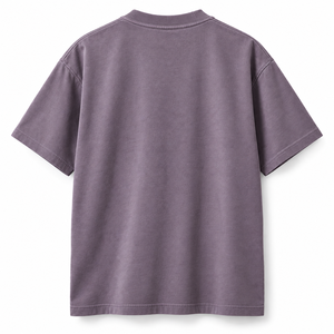 เสื้อยืดคอริบ แขนยาว ทรงหลวม ผ้าคอตตอนหนาน้ำหนัก 260 กรัม สีม่วงไลแลครมควัน รุ่นคอมแพคเจอร์ซีย์ พลานท็อป - Product Image 2