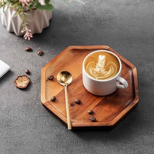 ชุดถาดไม้อะคาเซียทำมือ2ชิ้นสำหรับชากาแฟเค้กชีสหรือผลไม้เสิร์ฟอุดมคติสำหรับห้องครัวห้องรับประทานอาหารหรือของตกแต่ง - Product Image 4