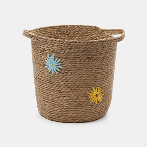Beautiful design seagrass storage <b>basket</b> with handle make in Vietnam decor <b>basket</b> for your space - Product Image 5