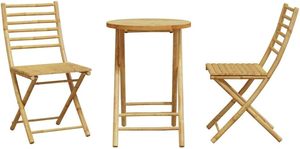 Natural Bamboo Dining <b>Chair</b> With Round <b>Table</b> <b>Foldable</b> Outdoor Backyard Furniture Set Light Weight Portable Bamboo <b>Chair</b> - Product Image 3