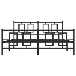 Cadre de lit king size en acier noir thermolaqué, lits en métal - Product Image 5