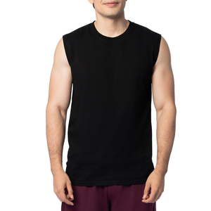 Vente en gros à prix avantageux, personnalisez votre propre logo, débardeur pour homme en coton et polyester, couleur unie, vêtements de sport pour homme - Product Image 1
