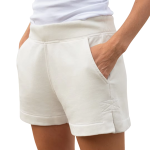 Shorts en coton éponge de qualité supérieure pour femmes, blancs, décontractés, d'été, taille élastique, logo personnalisé, OEM ODM, vente en gros, usine - Product Image 5