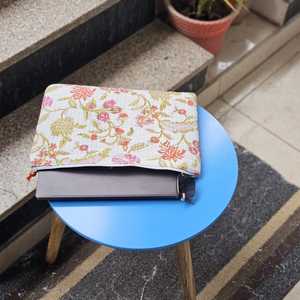 Floral Printed Quilted <b>Waterproof</b> Cotton <b>Laptop</b> <b>Sleeve</b> with Zipper Closure Protective Case for <b>Laptops</b> Classic Style <b>Laptop</b> Bags - Product Image 1