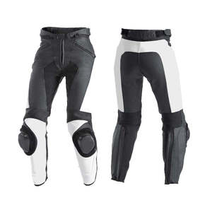 Pantalones de cuero para motocicleta de calle para hombre, pantalones de carreras de cuero de vaca con protectores, de alta calidad - Product Image 4
