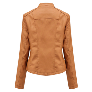 OEM ODM Custom PU <b>Leather</b> <b>Jacket</b> Women Winter <b>Faux</b> <b>Leather</b> Bomber Coat Wholesale Fashion Outerwear Manufacturer <b>Plus</b> <b>Size</b> Zipper - Product Image 2