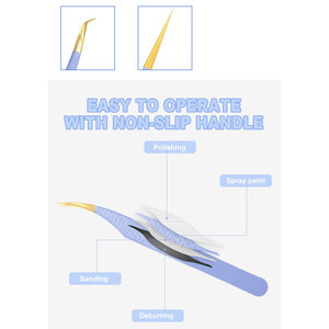 Pinzas para Extensión de Pestañas de Acero Inoxidable Antiestáticas de Alta Precisión con Puntas de Fibra, Suministro de Fábrica - Product Image 6