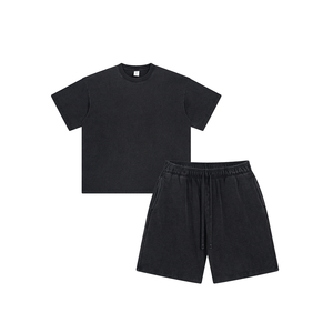 Ensembles de sport d'été pour hommes 2026 : T-shirt et short en polyester, ensemble deux pièces personnalisable avec logo, vente en gros de tenues de sport - Product Image 4