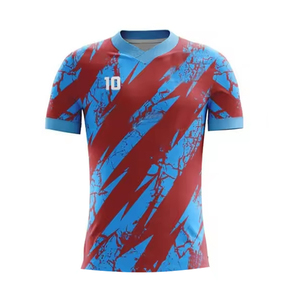 เสื้อทีมกีฬาออกแบบเองสำหรับผู้ใหญ่ เสื้อเจอร์ซีย์ผู้ชายพร้อมโลโก้ แขนสั้น ระบายอากาศได้ดี ทรงปกติ เสื้อฟุตบอล - Product Image 2