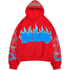 Sweat à capuche Chiaroscuro en strass pour homme, mélange coton et polyester, effet dégradé cristal lumière et ombre - Product Image 1