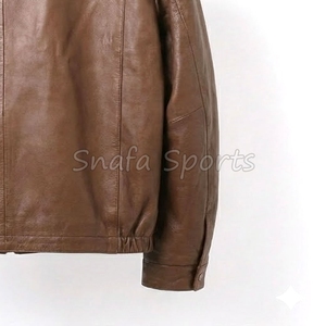 Veste en cuir pour homme grande taille, veste d'hiver, veste en cuir de motard, prix de gros - Product Image 5