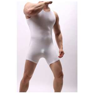 Men's <b>White</b> Solid Color <b>Tank</b> <b>Top</b> with Shorts Breathable Lightweight 100% Polyester Casual Wear V-neck Knitted Sporty Gym Wear - Product Image 5