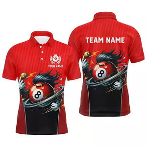 Camisetas Deportivas de Billar Tejidas Personalizadas al por Mayor, Jerseys Vintage Extra Grandes, Transpirables, 100% Poliéster para Equipos - Product Image 1