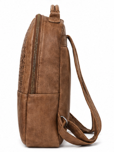 Gravs Premium Luxury Woven Leather Durable Eco-Friendly 24L <b>Backpack</b> Women Men Vintage Travel Laptop Fashion Casual Daypack - Product Image 3