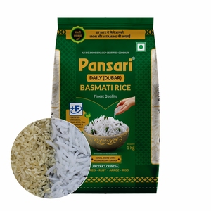 Riz Basmati Séché et Fortifié Pansari 1kg, Riz à Grains Longs pour Usage Quotidien, Durée de Conservation de 24 Mois - Product Image 1