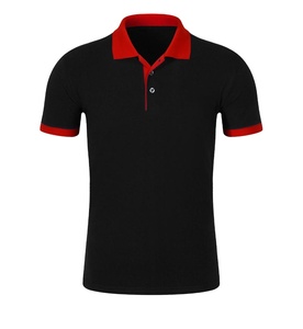 Compre Camisetas Personalizadas Unisex para Hombre, Cuello Negro y Rojo, 100% Algodón, Diseño en Blanco para Camisetas, Venta al por Mayor - Product Image 1