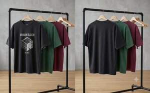 T-shirt à manches courtes pour homme Urban Block, noir, imprimé avec un motif de bâtiment, col rond, coupe classique, décontracté, 100% coton - Product Image 2