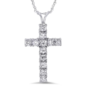 0.40TCW Real Round Diamond <b>Cross</b> Pendant | White Gold Christian Charm Without <b>Chain</b> | Fine Jewelry for <b>Men</b> & Women Anniversary - Product Image 3
