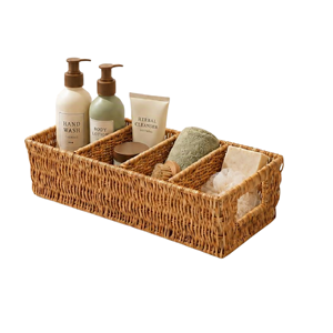 Cesta Organizadora de Despensa de Ratán Tejido con Divisores Extraíbles, Contenedores de Almacenamiento Hechos a Mano Personalizados para Cocina, Proveedor de Vietnam - Product Image 3