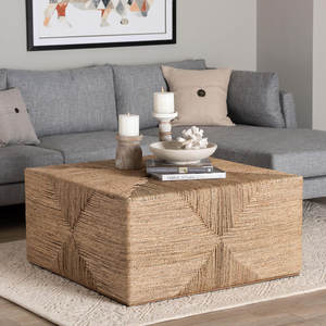 Table basse en herbe de mer naturelle DreamCraft, tissée à la main, meubles de salon du Vietnam - Product Image 6