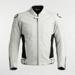 แจ็คเก็ตหนังแท้สำหรับขี่มอเตอร์ไซค์คุณภาพดีที่สุดสำหรับผู้ชาย รุ่นใหม่ล่าสุดสำหรับฤดูหนาว พร้อมแผ่นป้องกันที่ถอดออกได้ สามารถสั่งทำได้ - Product Image 1