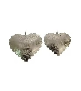 Luxury Hanging Heart <b>Tree</b> <b>Ornament</b> Metal Accent for Winter Holiday Themes - Product Image 1