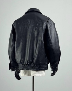 Custom Leather <b>Jackets</b> Custom Letter Embossed Logo Pu <b>Mens</b> Leather <b>Jackets</b> Bomber Leather <b>Jacket</b> for <b>Men</b> - Product Image 6