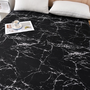 Sábana Plana Moderna con Estampado de Mármol Negro, Ajustable con Elástico, de Poliéster, para Hogar, Adultos, Uso en Todas las Estaciones - Product Image 4