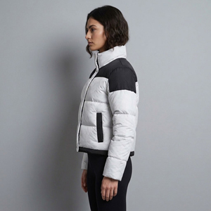 OEM Fashionable Warm Waterproof ladies Puffer <b>Jacket</b> <b>Women</b> Quilted Coat custom <b>Embroidered</b> logo stand collar Nylon ladies - Product Image 4