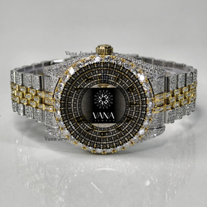 Two Tone Iced Out Moissanite <b>Watch</b> Men VVS <b>Diamond</b> <b>Watch</b> Stainless Steel Luxury Hip Hop Wrist <b>watch</b> - Product Image 5