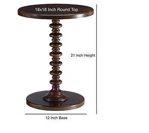 Table d'appoint en bois noir brillant avec design de pied tourné élégant, parfaite pour les intérieurs contemporains et minimalistes - Product Image 6