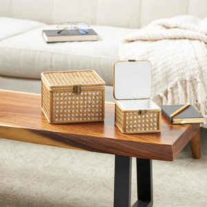 New Arrival Rattan Storage <b>Box</b> with Lid Wicker Organizer Basket for Retail Display Gift <b>Box</b> Packaging OEM ODM Wholesale - Product Image 2