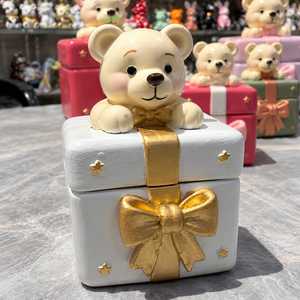Decorative Gift <b>Box</b> Storage Jar Cute Bear Unicorn Elephant Animal Shaped Ceramic Canister Candy Container Trinket Organizer <b>Kids</b> - Product Image 3