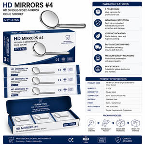HD #4 Single-Sided Dental Mirror Cone Socket Set (QTY: 3) ZETOMED PRO - Product Image 4
