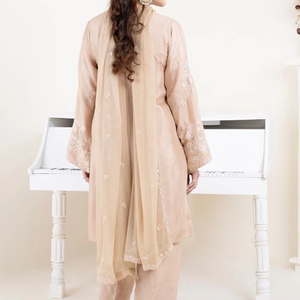 Nouvel Arrivage – Ensemble 3 Pièces Décontracté pour Femme en Soie Mousseline Brodé de Fleurs – Couleur Personnalisable – Vente Chaude – Élégant et Respirant pour l'Été - Product Image 6