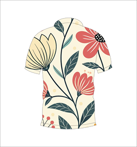 เสื้อโปโลลายดอกไม้สำหรับผู้ชาย พิมพ์ลายทั้งตัว แขนสั้น สไตล์ลำลอง เหมาะสำหรับเล่นกอล์ฟ - Product Image 2