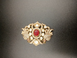 Broche Vintage Chapado en Oro con Rubíes y Doble Águila, con Piedras Transparentes para Mujer, Conjunto de Joyería con Doble Rubí Rojo, Estilo Clásico para Bodas - Product Image 4