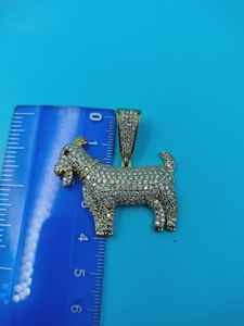 Colgante de Cabra Personalizado con Moissanita VVS, Estilo Hip Hop, Chapado en Oro sobre Plata 925, para Amantes de los Animales y Raperos - Product Image 5