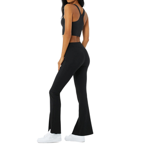 Pakistan Made Solid Women Yoga Set Eco-Friendly Breathable Spandex/Polyester 2-Piece Comfortable Affordable - Product Image 2