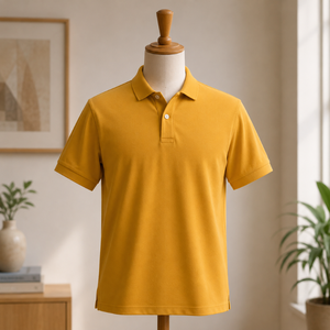 T-shirt uni haut de gamme pour homme |   Mélange de coton peigné respirant à manches courtes sans col décontracté d'été séchage rapide anti-plis - Product Image 1