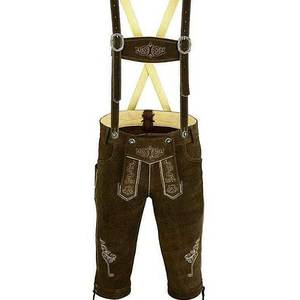 Pantalones cortos tradicionales bávaros de cuero marrón oscuro para hombre, tallas europeas 46 a 62 - Product Image 1